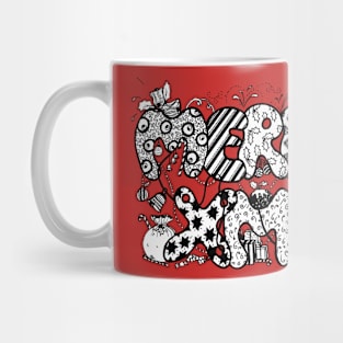 Merry Xmas Aussie Tangle with Coloured Background Mug